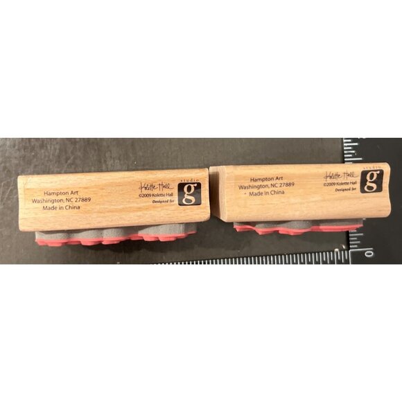 Hampton Art Wood mounted Rubber Stamp set  Floral & Leaf Designs by Kolette Hall - Picture 3 of 4